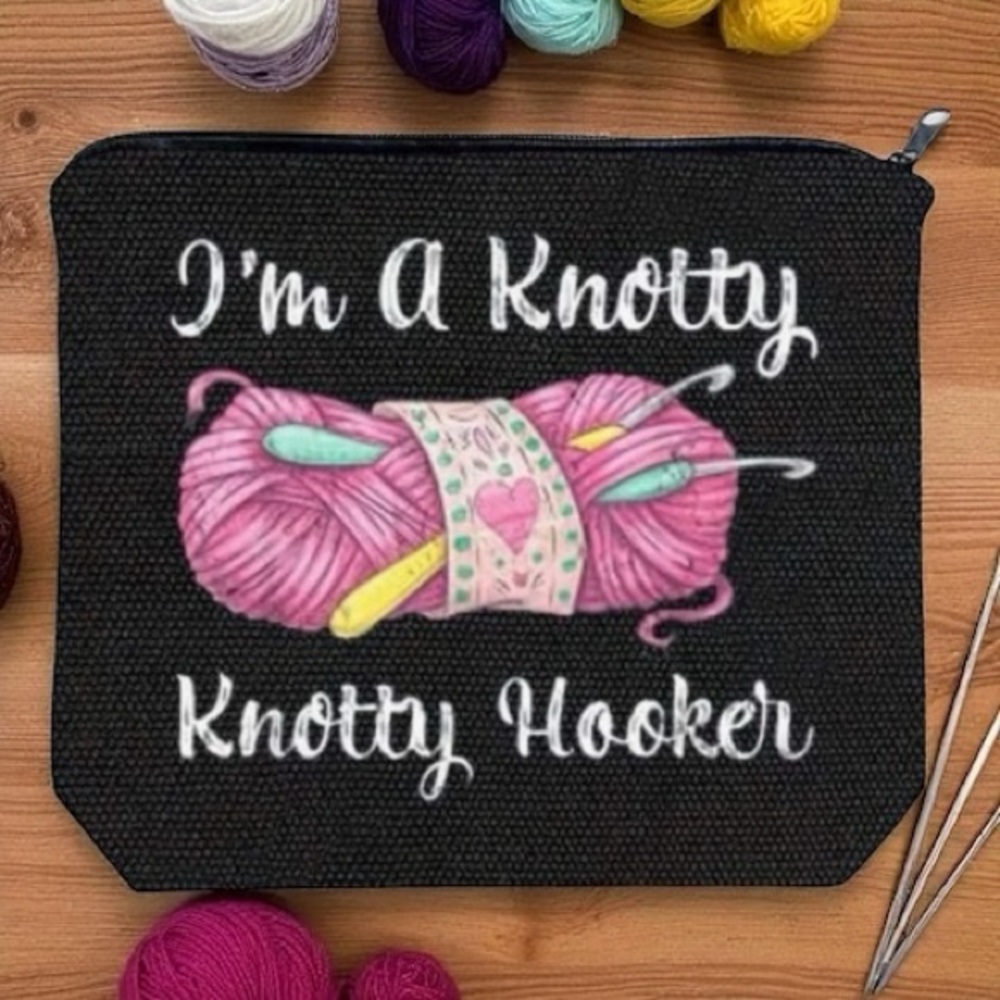 Black ‘I’m A Knotty Knotty Hooker’ Essential Travel Cosmetic Bag